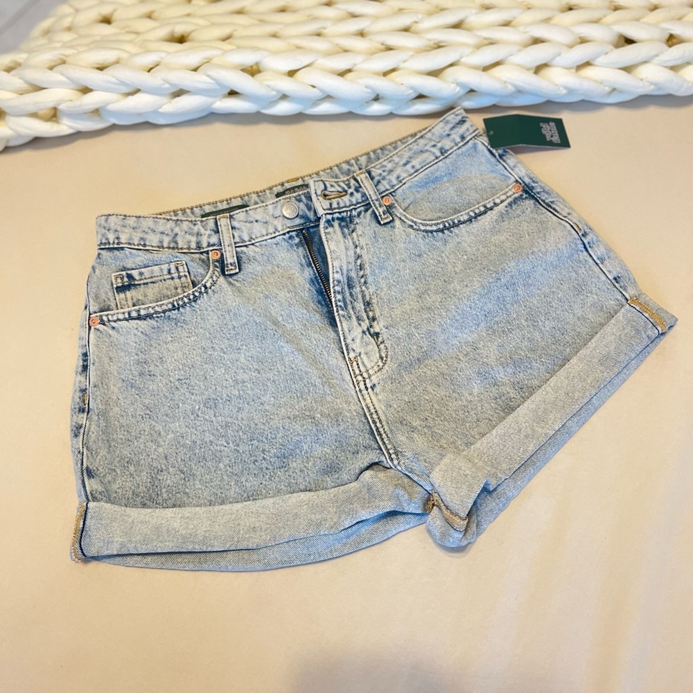 Wild Fable Women's Roll Hem Denim Shorts High Rise Blue Size 10 NWT